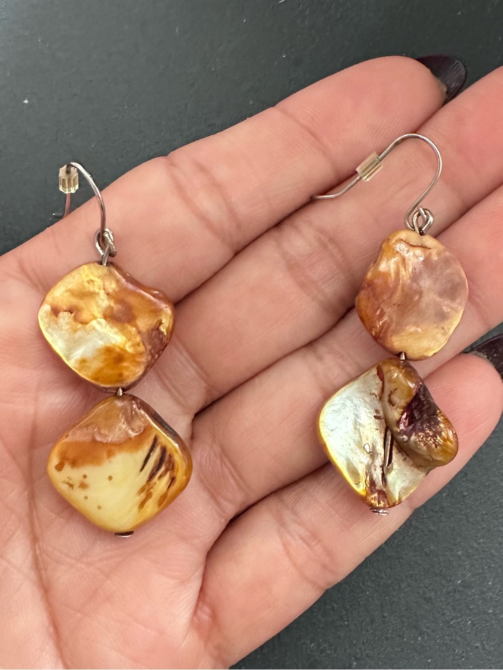 Handcrafted Brown Pearl Drop Earrings